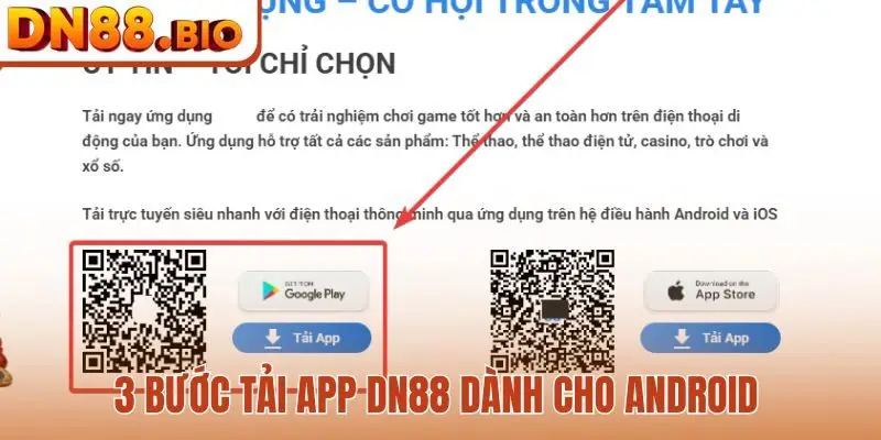 3 bước tải app DN88 dành cho Android