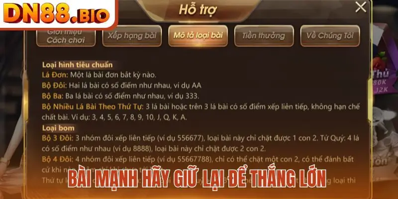 Bài mạnh hãy giữ lại để thắng lớn