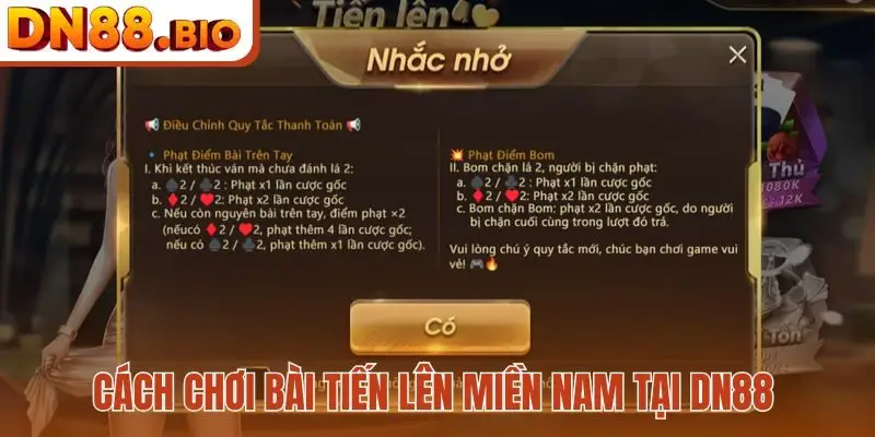 Cách chơi bài tiến lên miền Nam tại DN88
