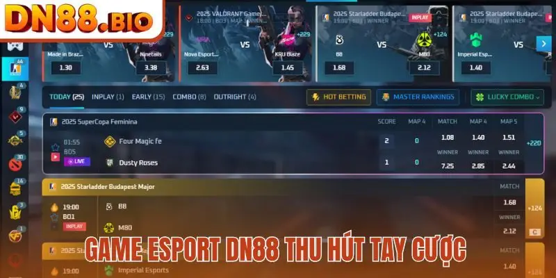 Game Esport DN88 thu hút tay cược