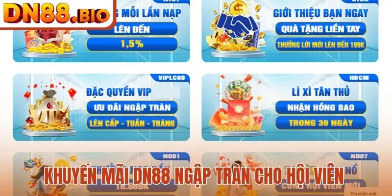 Khuyến mãi DN88 ngập tràn cho hội viên