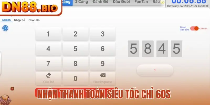 Nhận thanh toán siêu tốc chỉ 60s