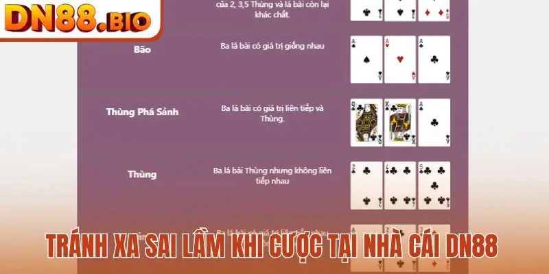 Tránh xa sai lầm khi cược tại nhà cái DN88